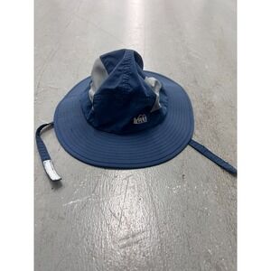 REI Co-op Boonie Hat Kids 4-7Y Blue Gray Chin Strap Wide Brim Outdoor‎ Safari